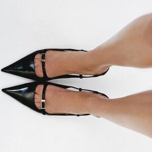 Mango Black Pointed Heels